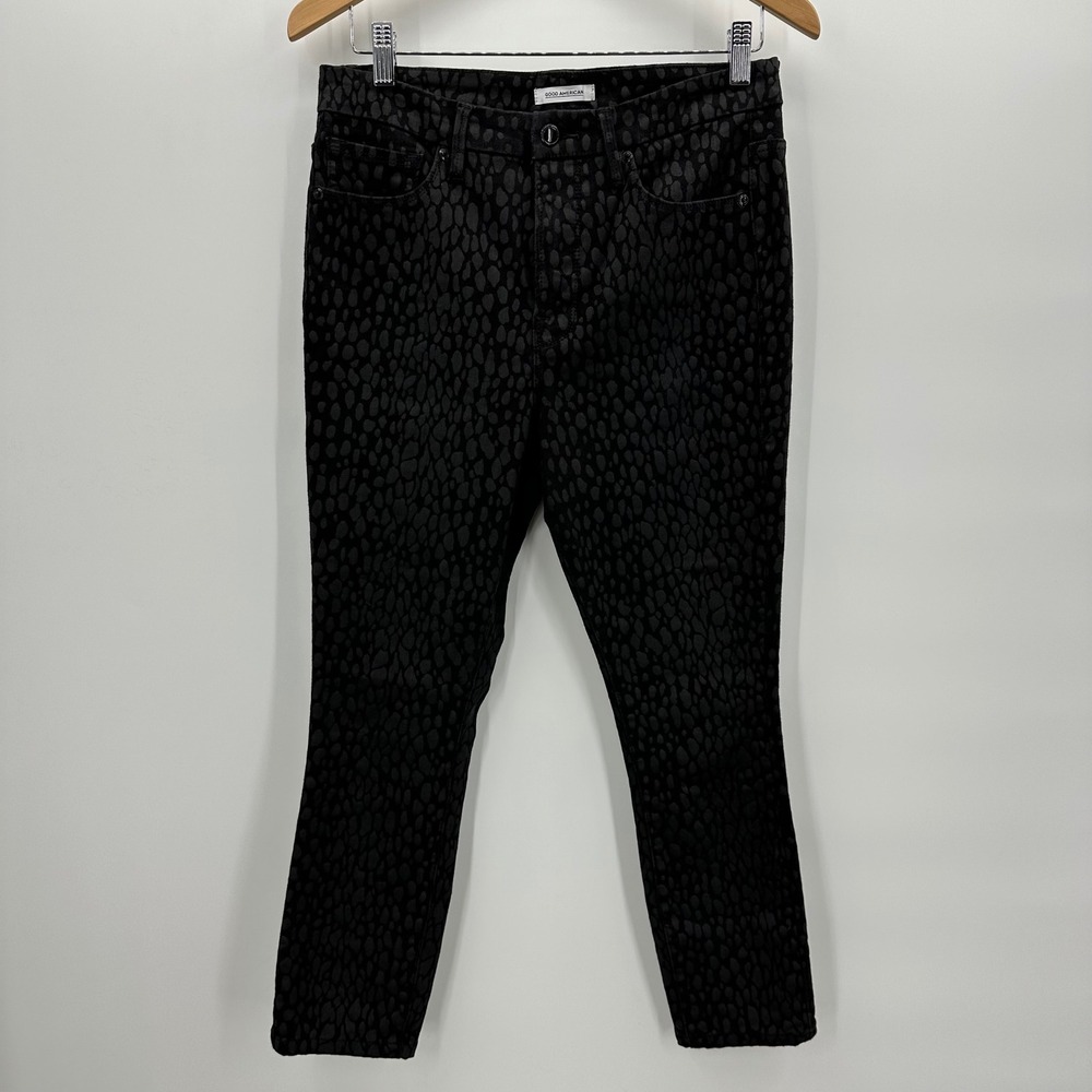 Good American Good Legs‎ Crop Sz 10/30 Pattern Denim